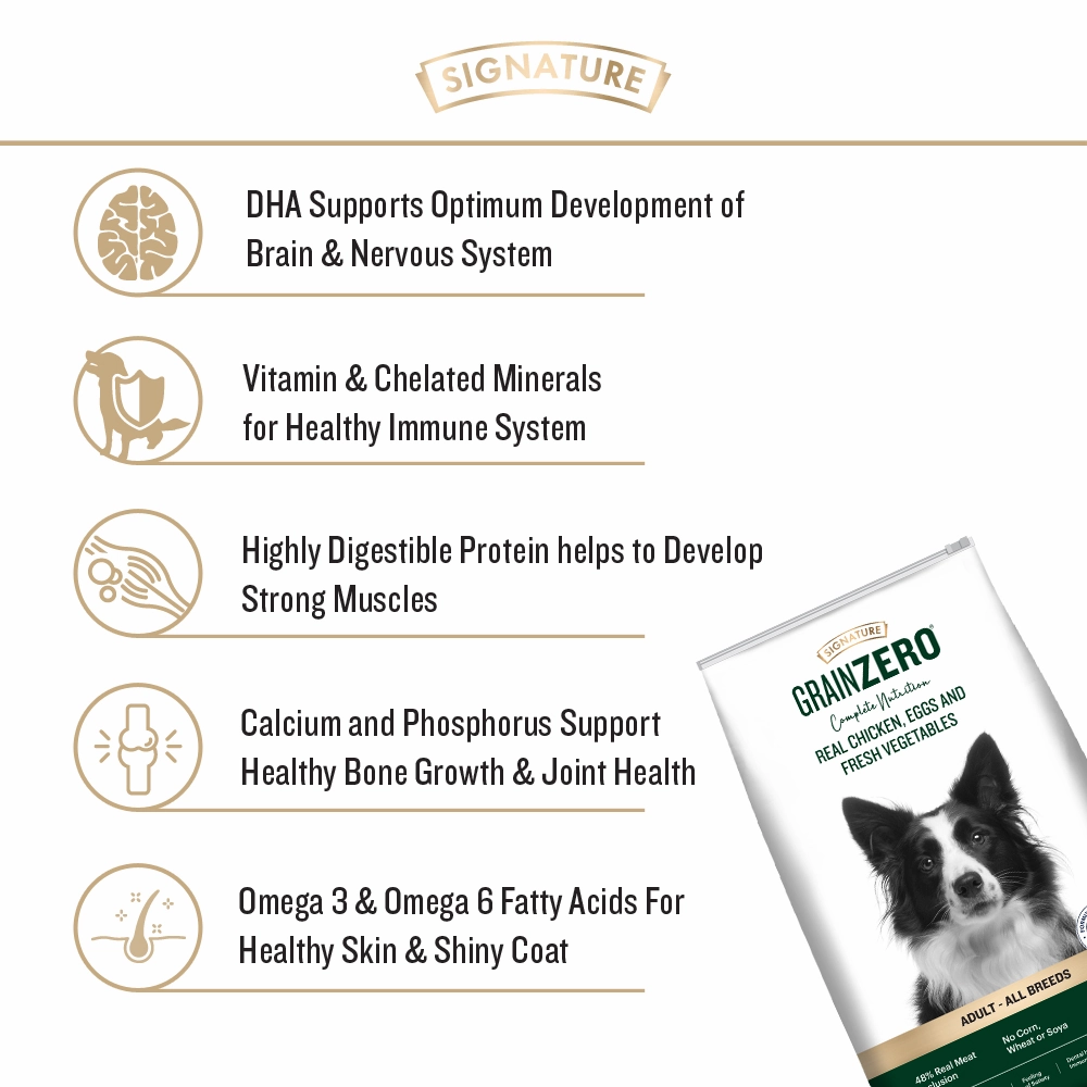 Signature Freedom Chicken and Rice and Grain Zero Real Chicken, Egg and Vegetables Adult Dog Dry Food Combo