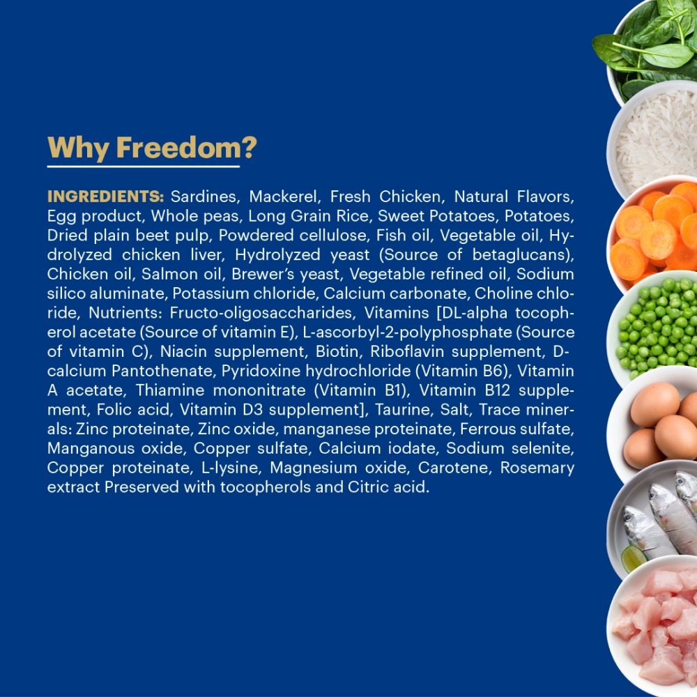 Signature Freedom Fish, Chicken and Peas Recipe Persian Cat Dry Food and Grain Zero Chicken and Liver Lickable Creamy Cat Treats Combo