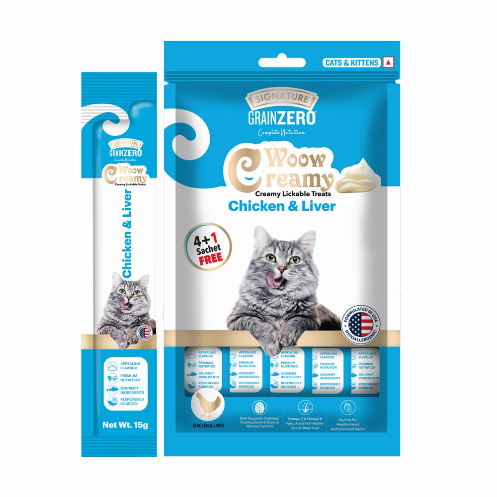 Signature Grain Zero Chicken and Liver Lickable Creamy Cat Treats