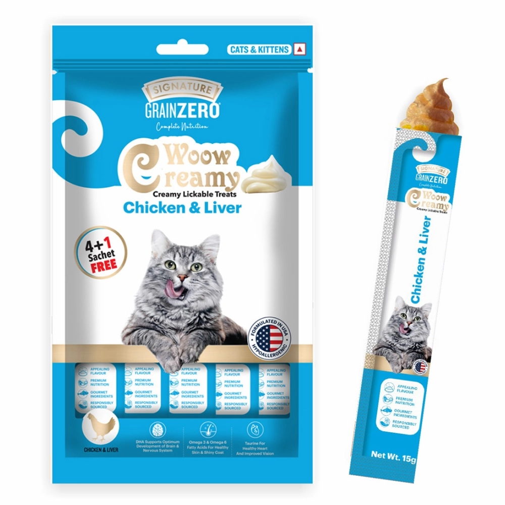 Signature Grain Zero Chicken and Liver Lickable Creamy Cat Treats