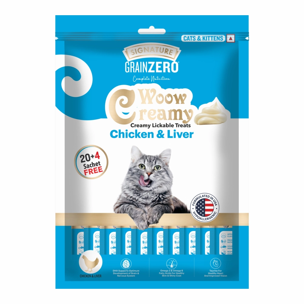 Signature Grain Zero Chicken and Liver Lickable Creamy Cat Treats