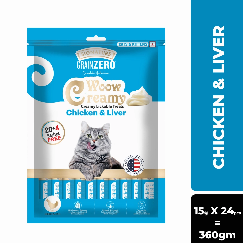 Signature Grain Zero Chicken and Liver Lickable Creamy Cat Treats