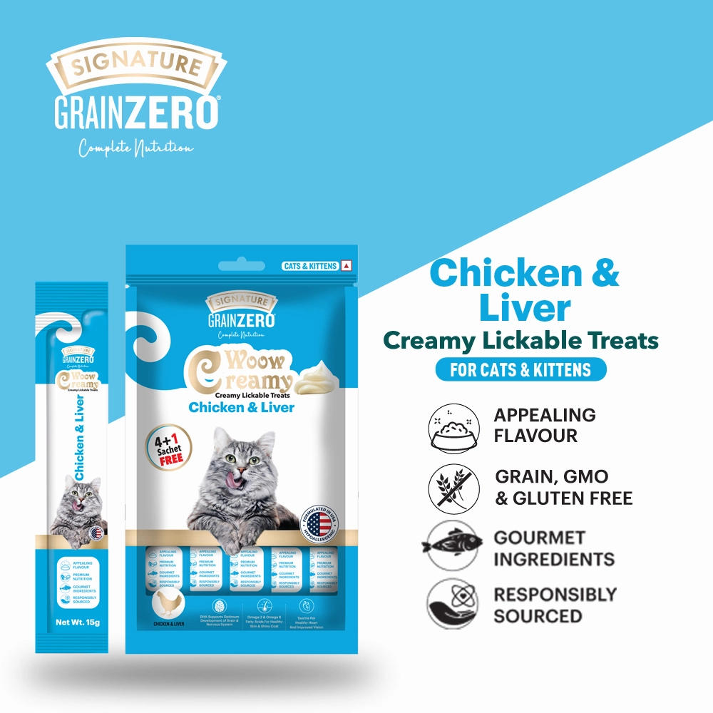 Signature Grain Zero Chicken and Liver Lickable Creamy Cat Treats