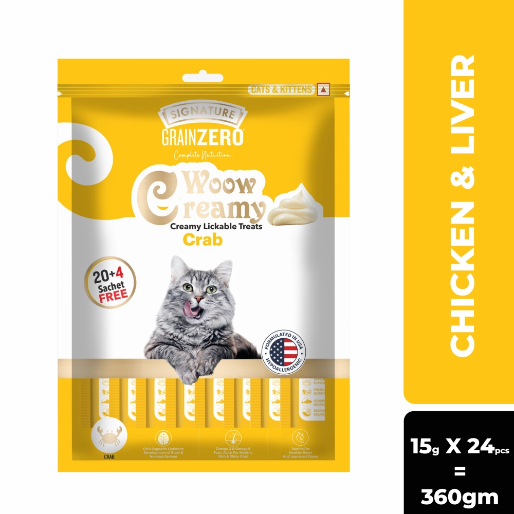 Signature Grain Zero Crab Lickable Creamy Cat Treats