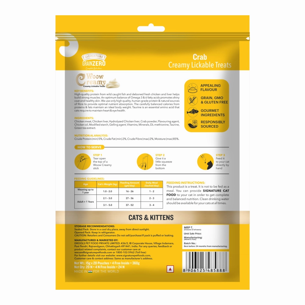 Signature Grain Zero Crab Lickable Creamy Cat Treats