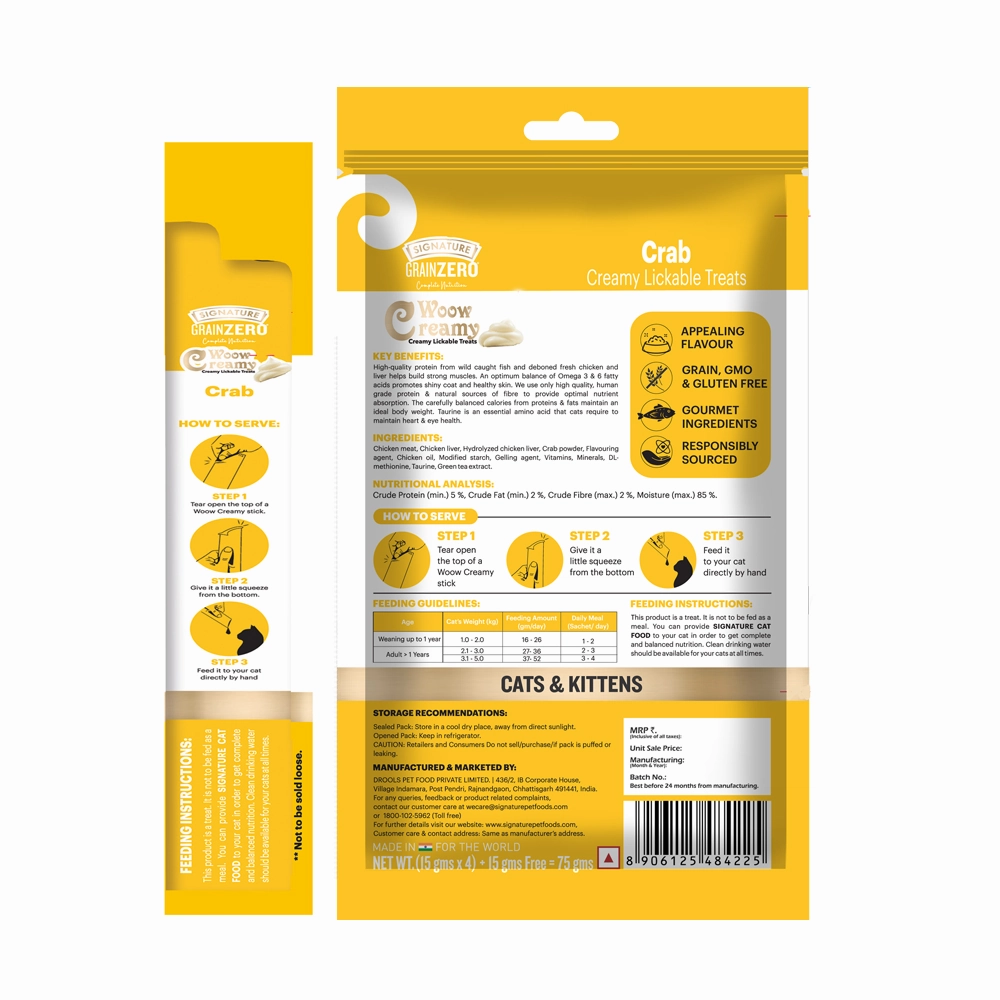 Signature Grain Zero Crab Lickable Creamy Cat Treats