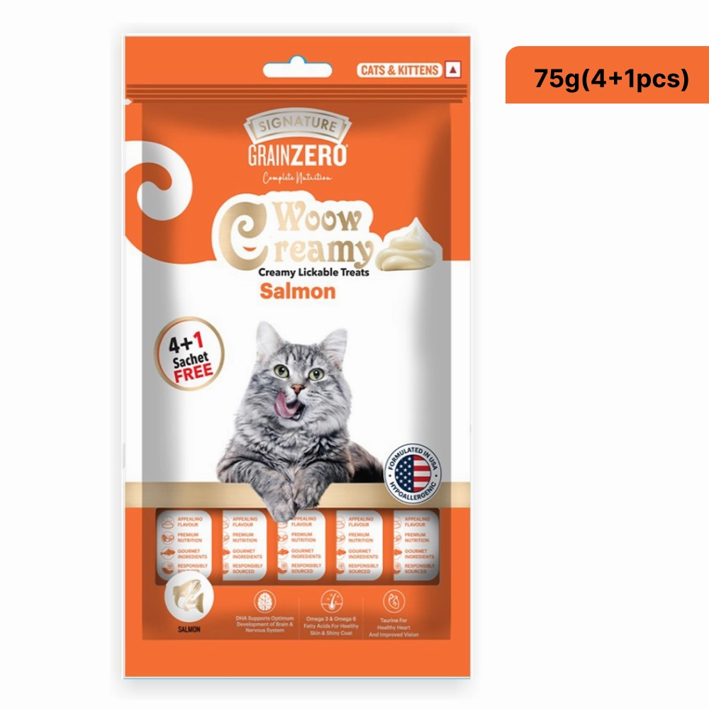 Signature Grain Zero Crab, Salmon, Chicken and Liver Lickable Creamy Cat Treats Combo
