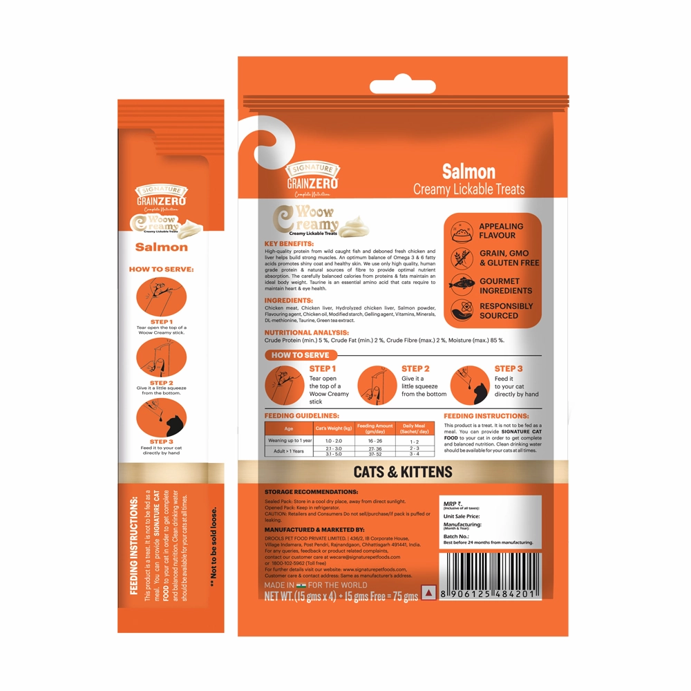 Signature Grain Zero Crab, Salmon, Chicken and Liver Lickable Creamy Cat Treats Combo
