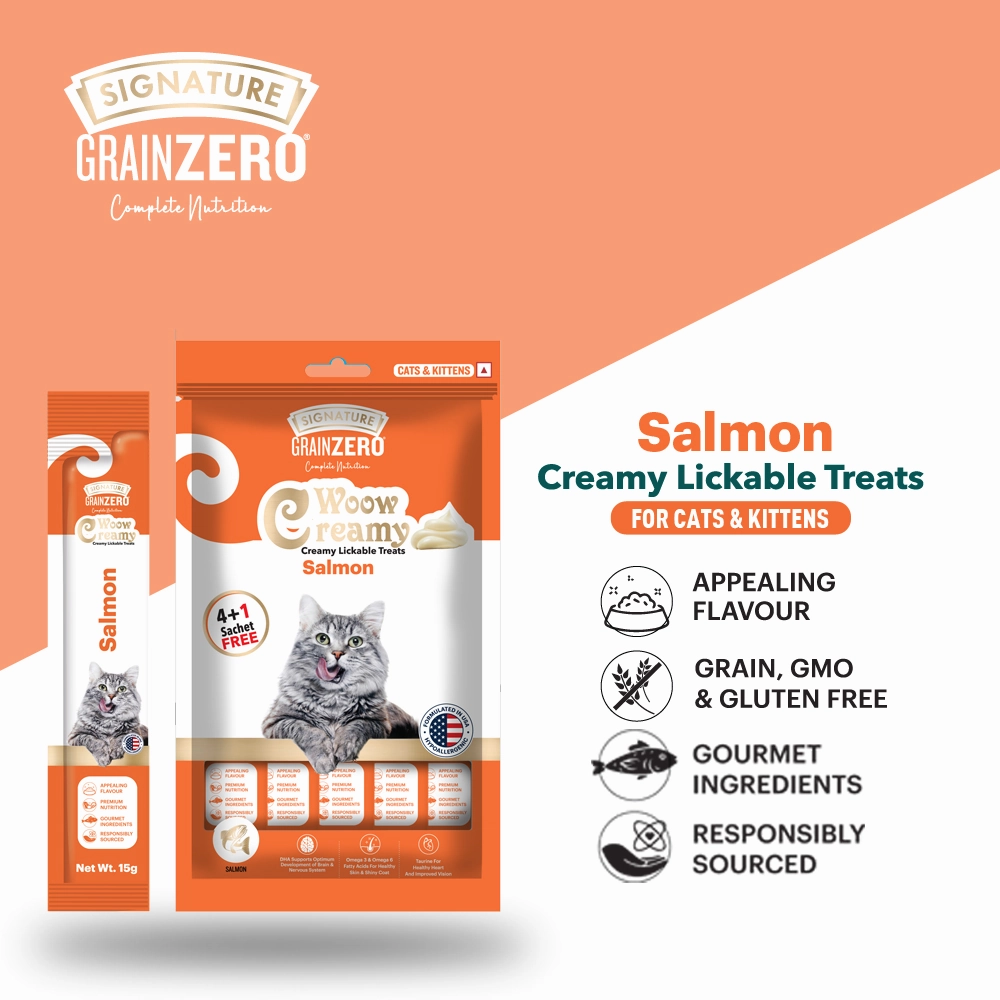 Signature Grain Zero Crab, Salmon, Chicken and Liver Lickable Creamy Cat Treats Combo