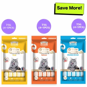 Signature Grain Zero Crab, Salmon, Chicken and Liver Lickable Creamy Cat Treats Combo
