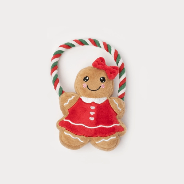 Silver Paw Ginger Bread Lady Dog Toy