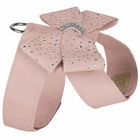 Silver Stardust Nouveau Bow Tinkie Dog Harness Rosewood