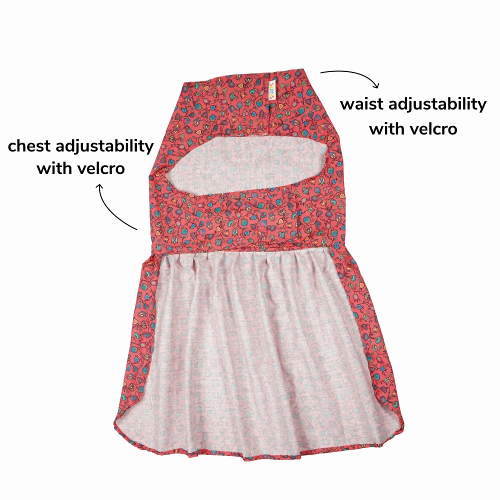 Skatrs Bold Fuchsia Printed Dress for Dogs and Cats (Pink)