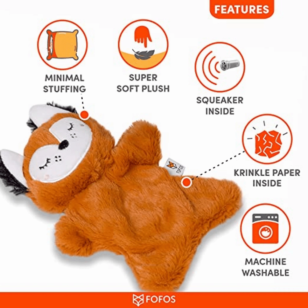 Skatrs Rope Ball Toy, Barkbutler x Fofos Plush Fox & Natural Remedies Strawberry Chicken Dog Combo
