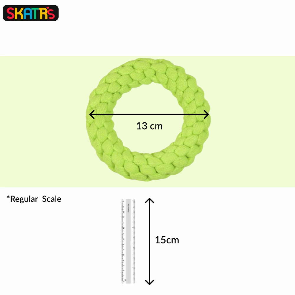Skatrs Rope Ring Toy, Pet Vogue Bouncy Ball & Henlo Chicken Pops High Protein Treats Dog Combo