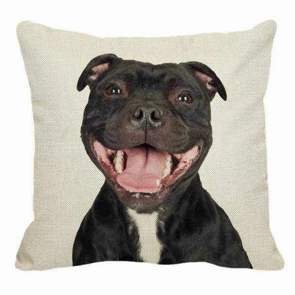 Smiling Staffy Throw Cushion