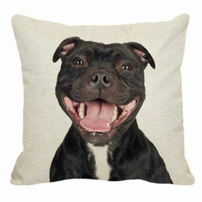 Smiling Staffy Throw Cushion