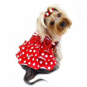 Sparkling Bow Ruffle Layered Dog Dress