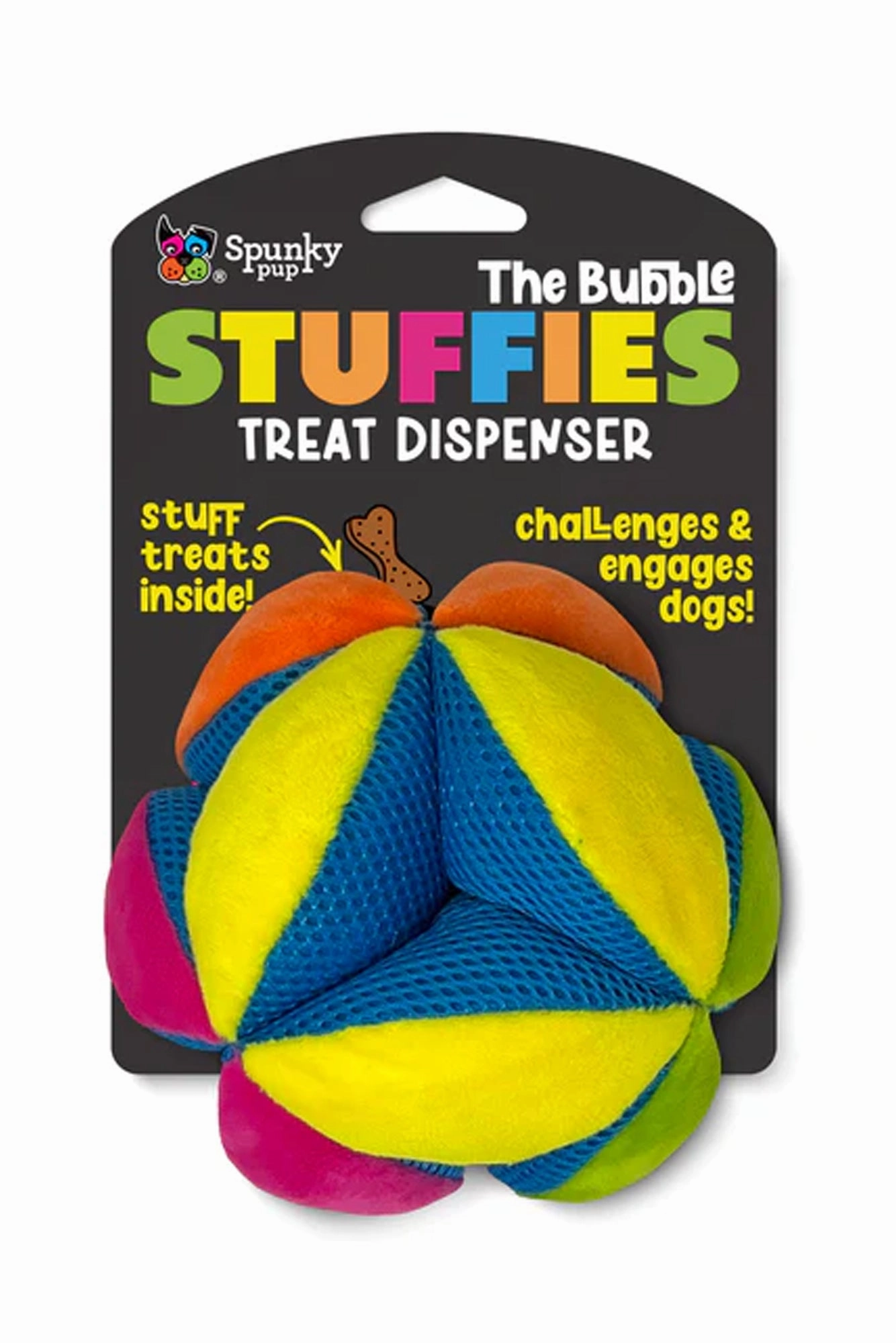 Spunky Pup Bubble Stuffies Treat Dispensing Plush Toy
