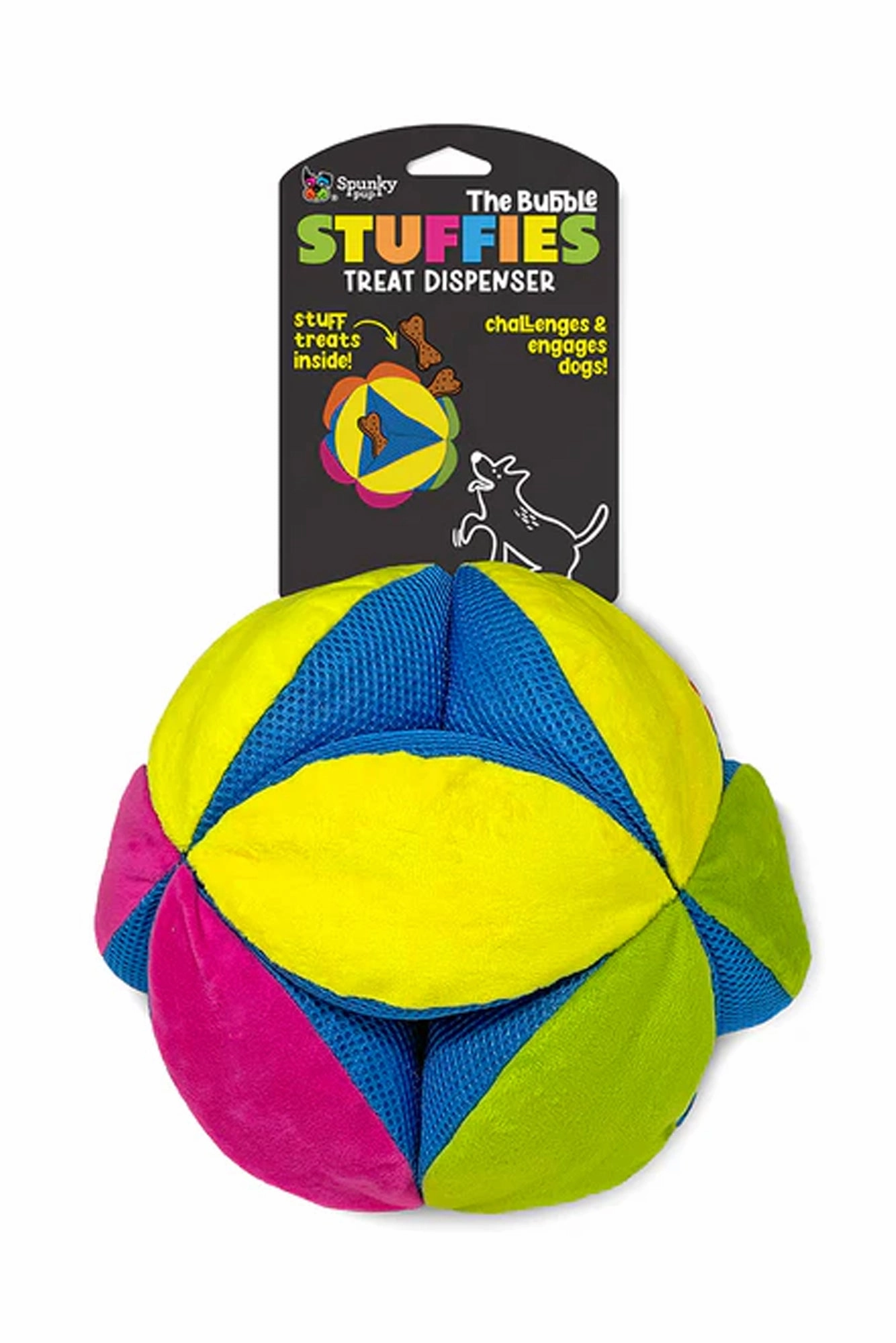 Spunky Pup Bubble Stuffies Treat Dispensing Plush Toy