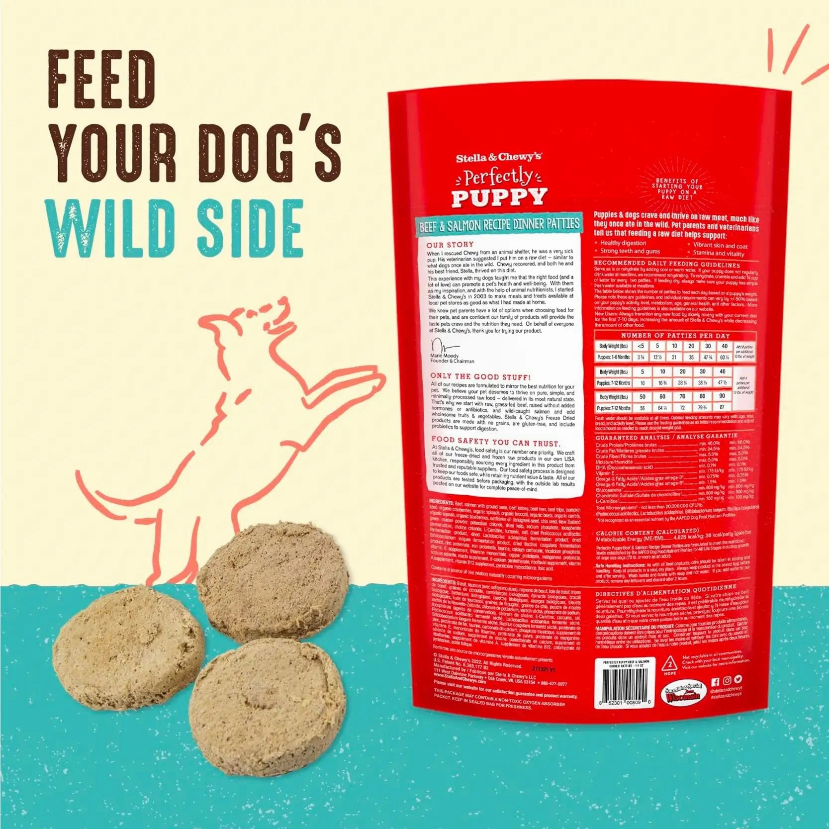 Stella & Chewy's - Freeze Dried Perfectly Puppy Beef & Salmon Dinner Patties