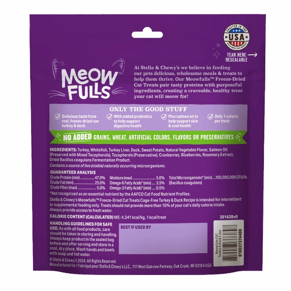 Stella & Chewy's Meowfulls Turkey & Duck Cat Treats