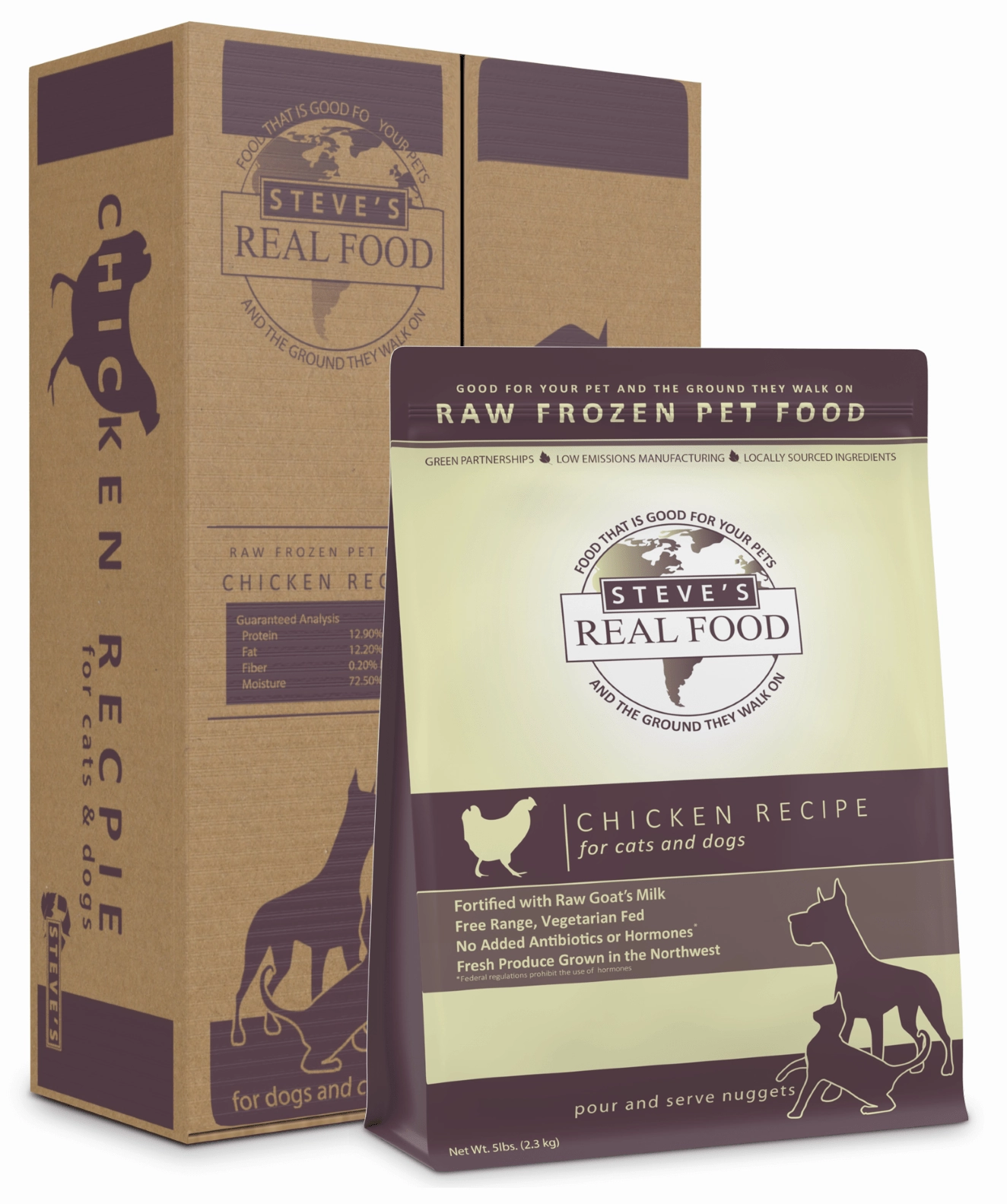 Steve's Real Food Raw Frozen Chicken Diet Food for Dogs & Cats