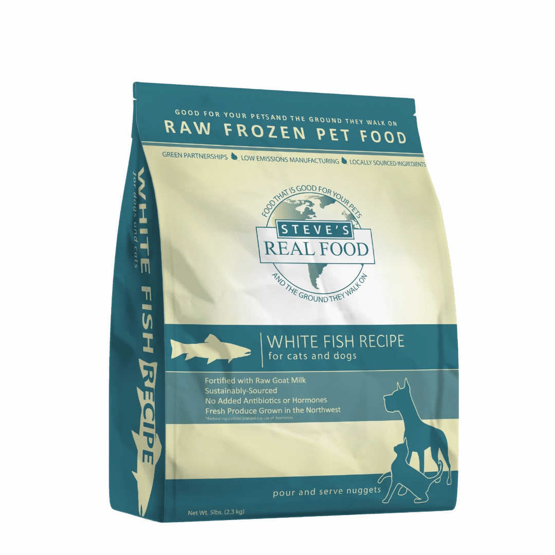 Steve's Real Food Raw Frozen Whitefish Diet Food for Dogs & Cats
