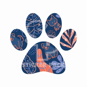 Sticker Pack Dog Paw - Pet Plants; Large Sticker
