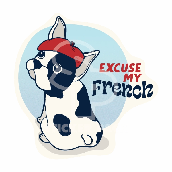 Sticker Pack Dog Sayings - Excuse My Frenchie Dog; Large Sticker