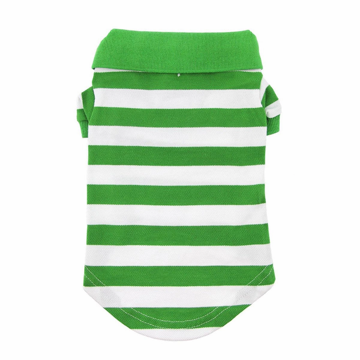 Striped Dog Polo Greenery/White