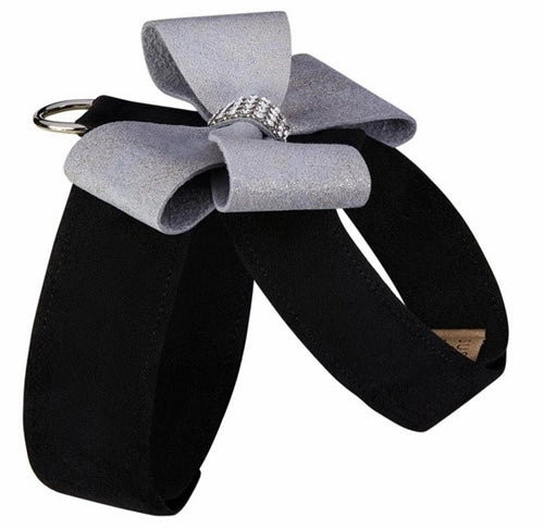 Susan Lanci Black Tinkie Harness with Platinum Glitzerati Nouveau Bow