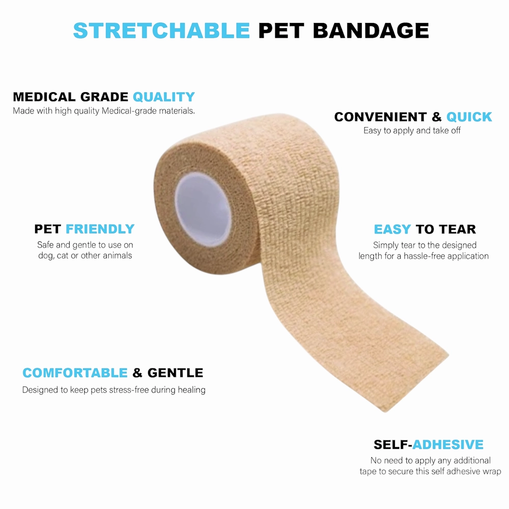 Talking Dog Club Self Adhesive Paws Wraps for Dogs (Beige)