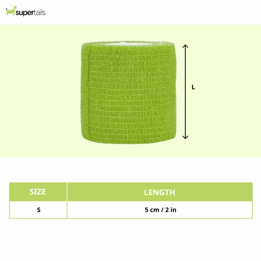 Talking Dog Club Self Adhesive Paws Wraps for Dogs (Neon Green)