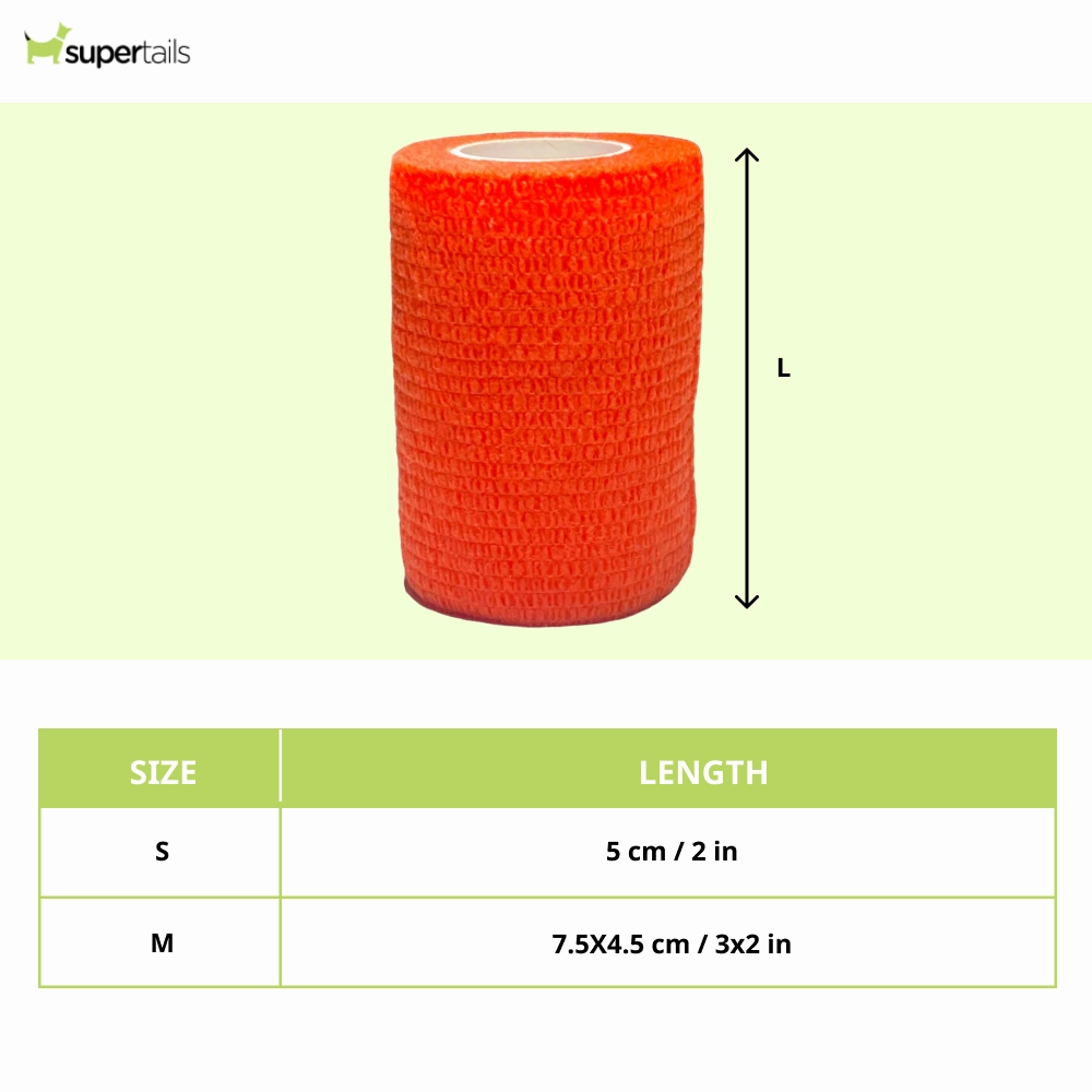 Talking Dog Club Self Adhesive Paws Wraps for Dogs (Orange)