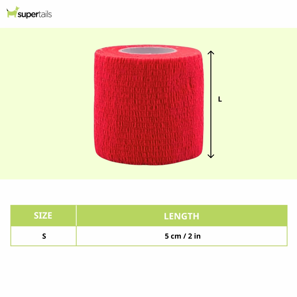 Talking Dog Club Self Adhesive Paws Wraps for Dogs (Red)