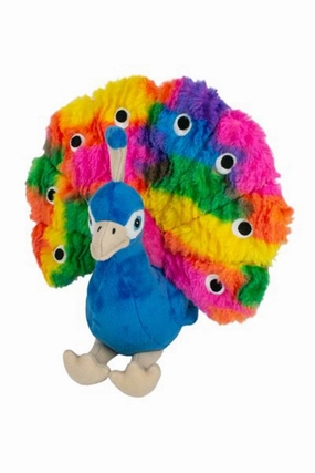 Tall Tails Peacock Squeaker Plush Dog Toy