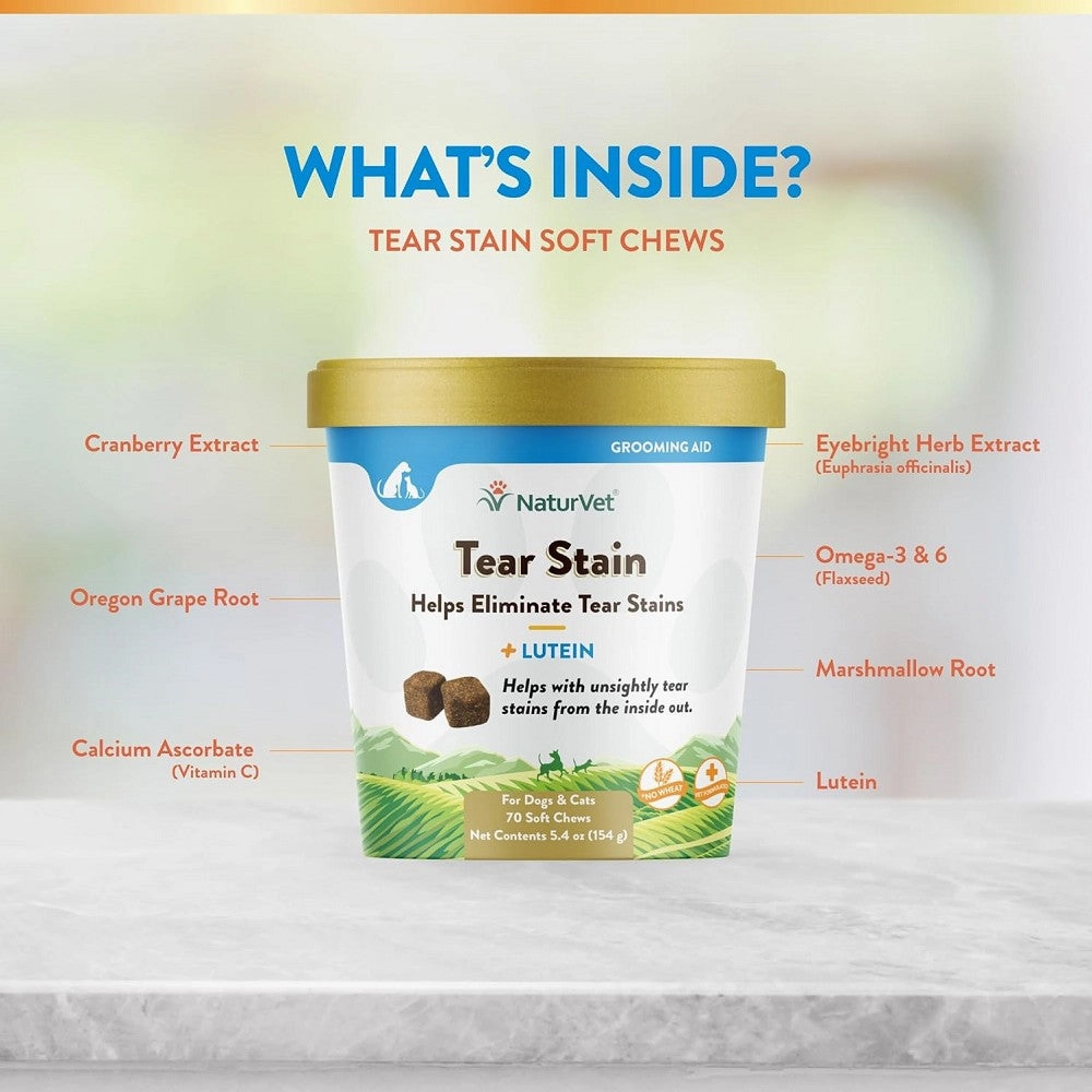 Tear Stain Supplement Plus Lutein Soft Chews for Dogs & Cats