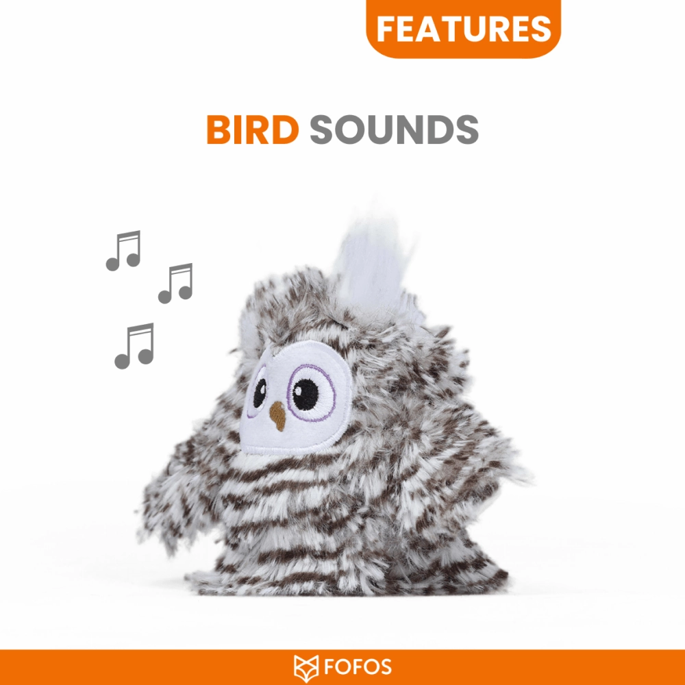 Temptations Creamy Purrrr ee Chicken & Tuna Treats and Fofos Flapping Owl Chirping Interactive Toy for Cats Combo