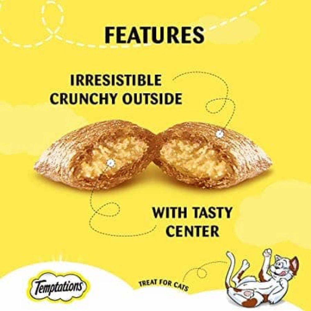 Temptations Savoury Salmon, Seafood Medley and Tasty Chicken Flavour Cat Treats Combo