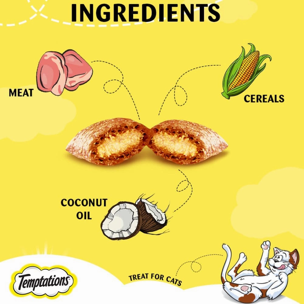 Temptations Savoury Salmon, Tasty Chicken and Tempting Tuna Flavour Cat Treats Combo