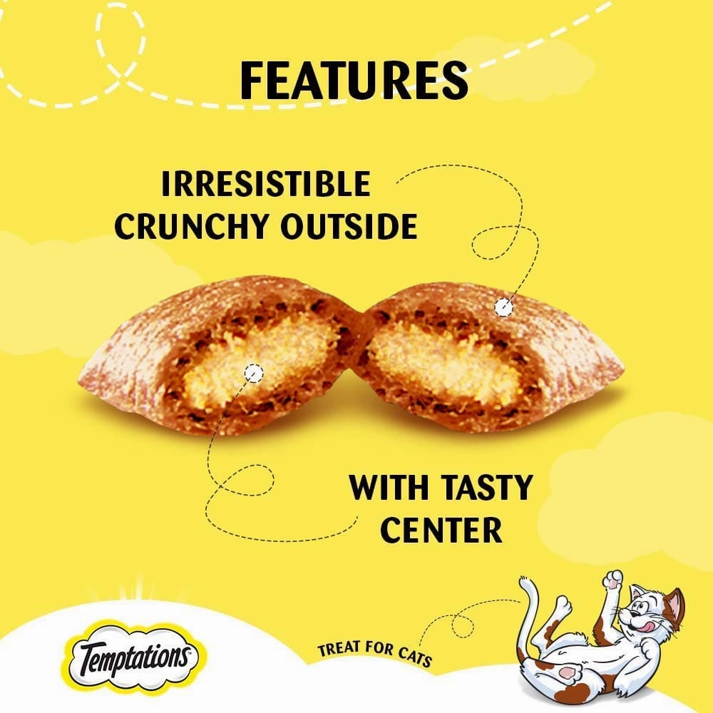 Temptations Savoury Salmon, Tasty Chicken and Tempting Tuna Flavour Cat Treats Combo