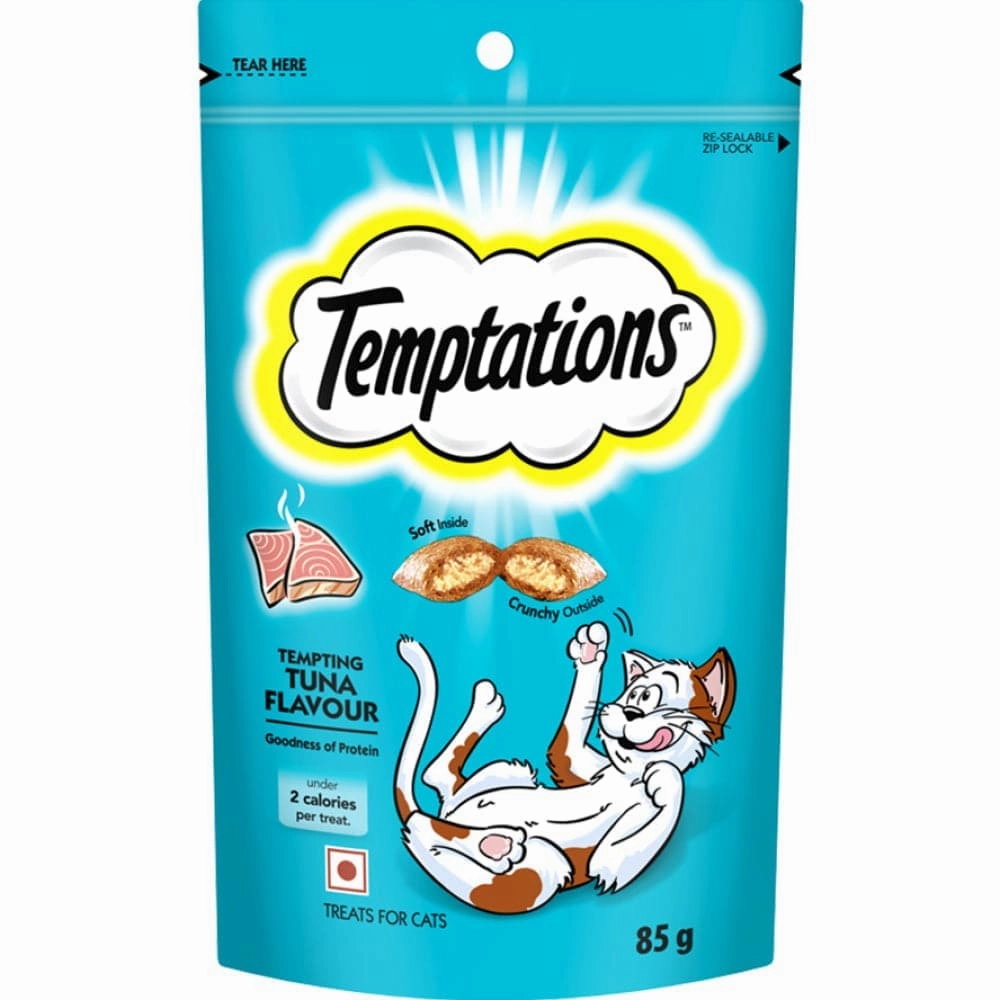 Temptations Seafood Medley Flavour, Tempting Tuna Flavour and Creamy Purrrr ee Chicken & Tuna Cat Treats Combo