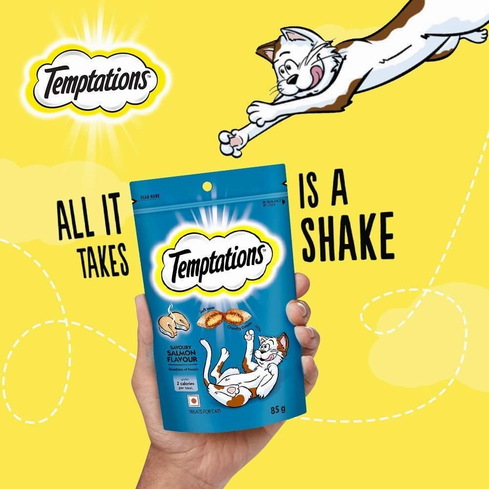 Temptations Tasty Chicken, Savoury Salmon and Seafood Medley Flavour Cat Treats Combo