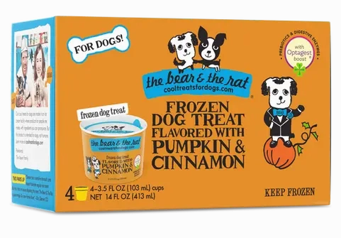 The Bear & The Rat Frozen Yogurt Dog Treat with Real Pumpkin & Cinnamon