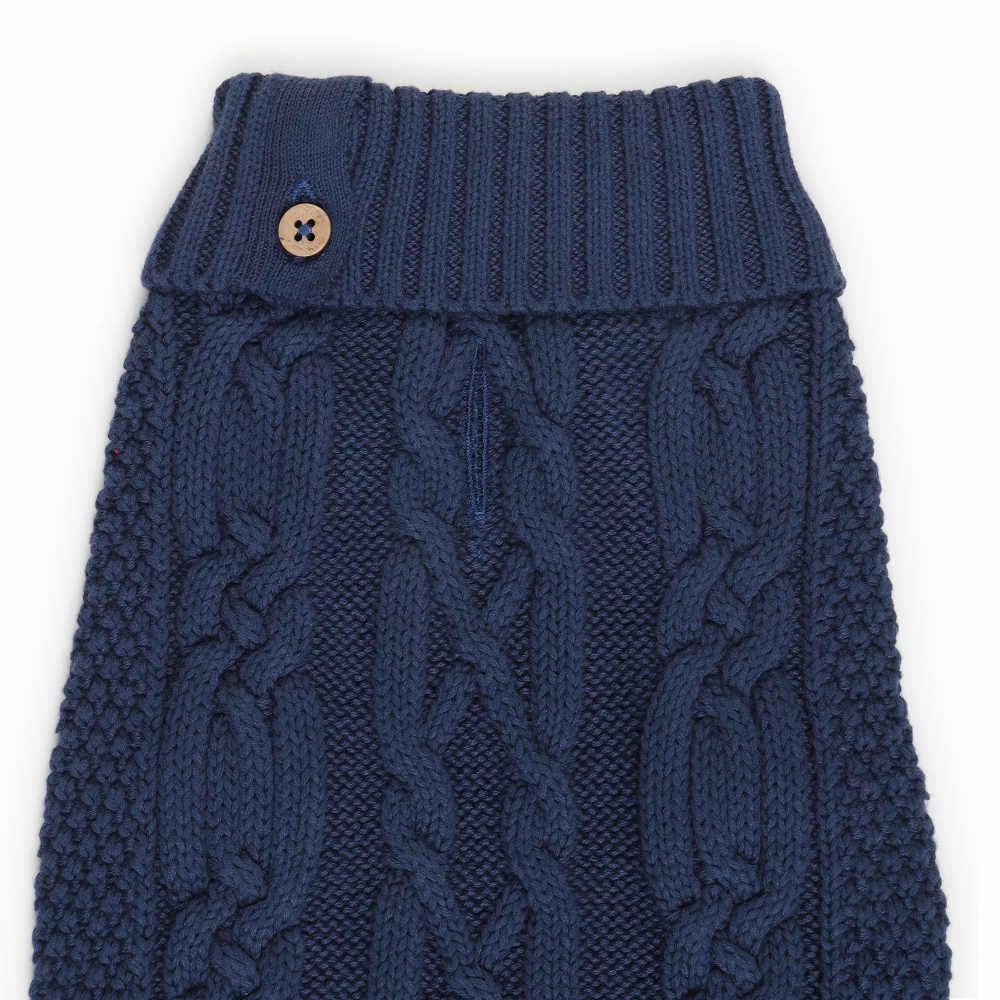 The Happy Lots Chunky Sweaters for Dogs (Dark Blue)