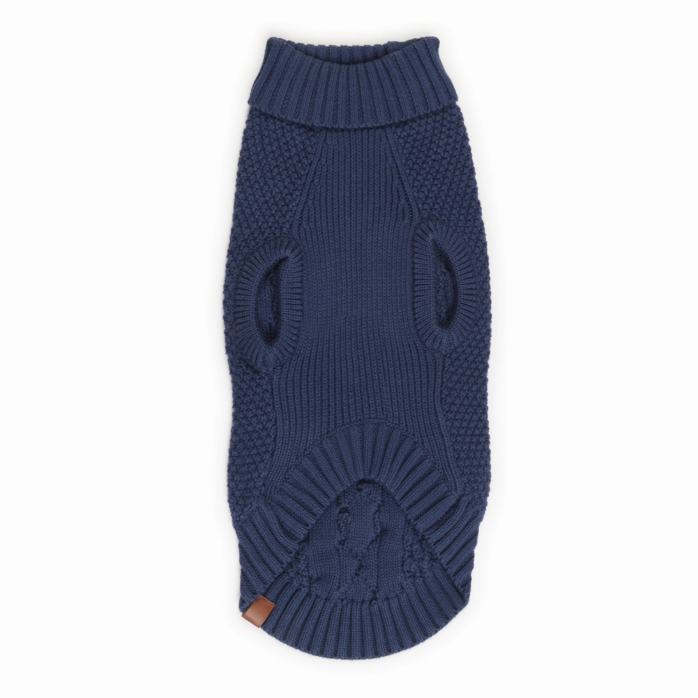 The Happy Lots Chunky Sweaters for Dogs (Dark Blue)