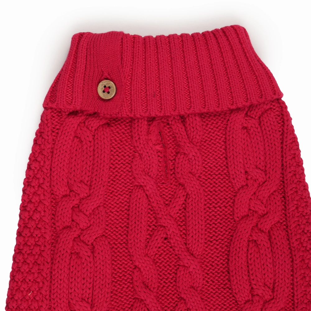 The Happy Lots Chunky Sweaters for Dogs (Red)