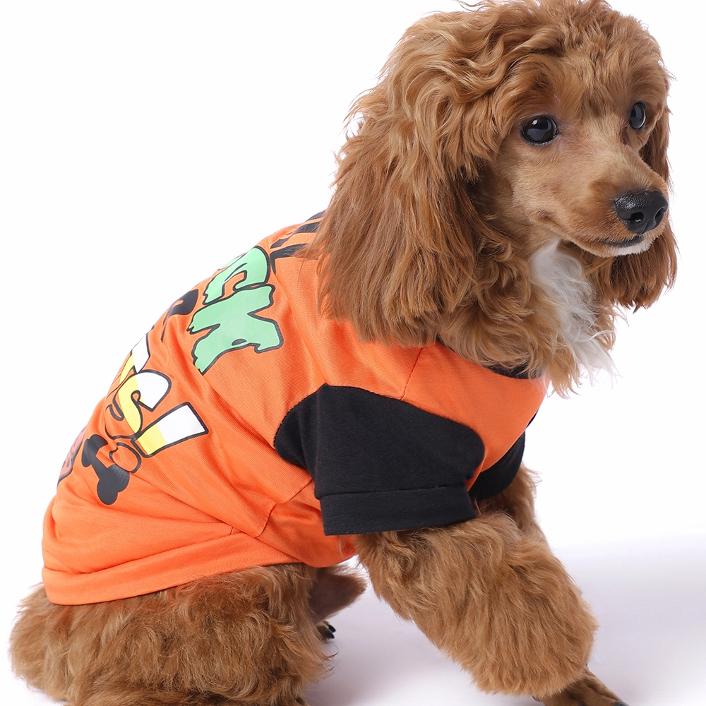 The Happy Lots Pet Halloween Tshirt for Dogs (Orange)