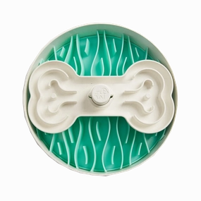 The Source-sage Club Dog Slow Feeder Puzzle Bowl Lawn Green